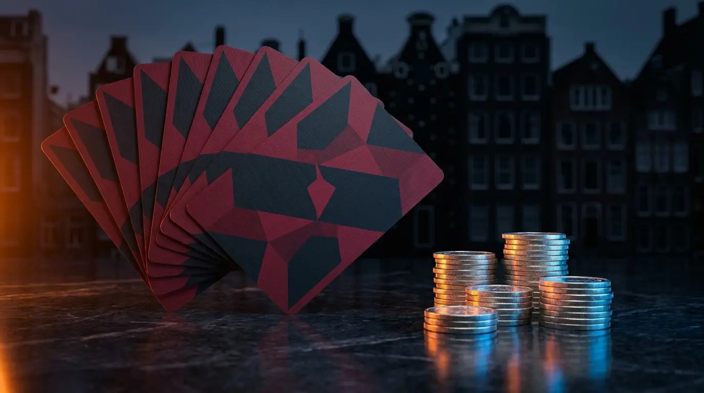 Speelkaarten en euromunten met Nederlandse sfeer