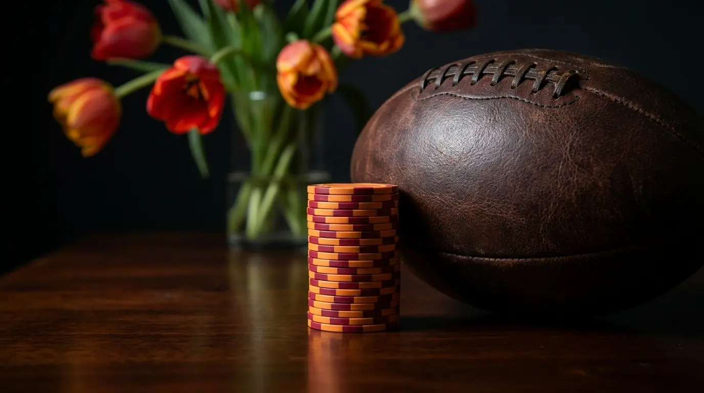 Gokfiches en voetbal met Nederlandse tulpen