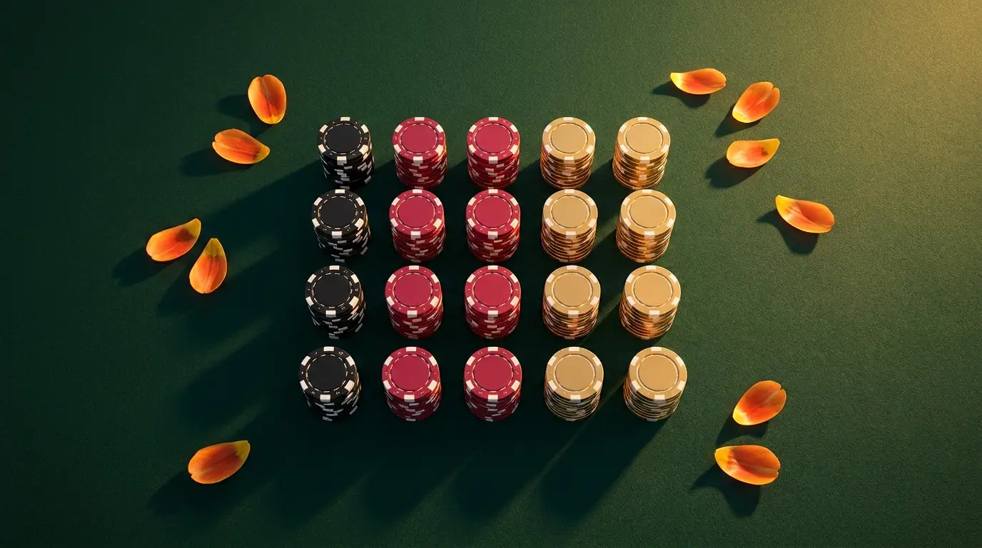 Duitse casino fiches met Nederlandse tulpenblaadjes