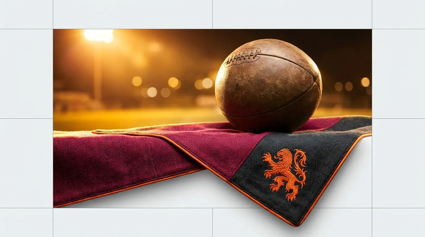 Voetbal op Spaanse en Nederlandse kleuren met stadionverlichting