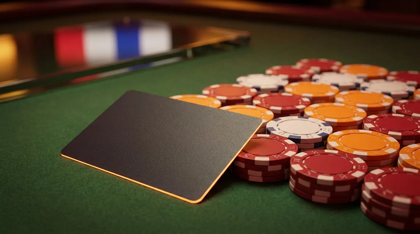 Paysafecard met casino chips op tafel in Nederlandse kleuren
