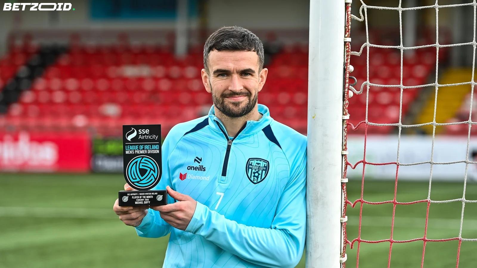 Michael Duffy wint februari POTM-award voor Derry City